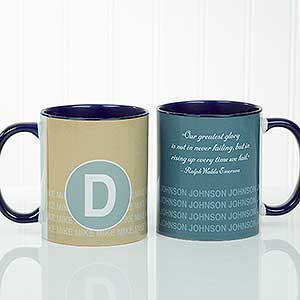 Sophisticated Quotes Personalized Coffee Mug- 11 oz.- Blue - 17556-BL