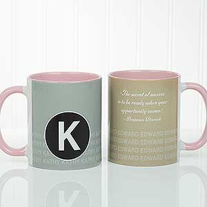 Sophisticated Quotes Personalized Coffee Mug- 11 oz.- Pink - 17556-P