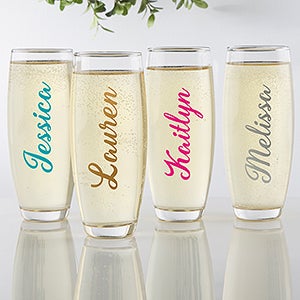 Trendy Vinyl Signature Personalized Stemless Champagne Flute - 17569