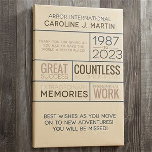 Retirement Wishes 12x18 Personalized Canvas Print - 17636-S