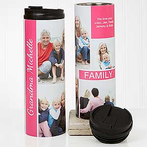 Family Love Photo Collage Personalized 16oz. Travel Tumbler - 17663