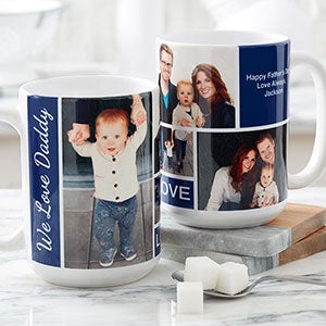 Family Love Photo Collage Personalized Coffee Mug 15oz.- White - 17665-L