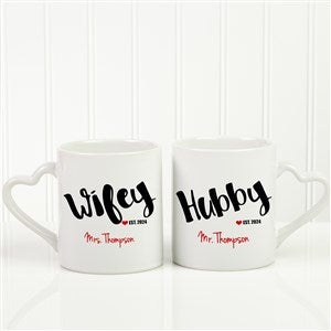 Wifey And Hubby - 11oz Ceramic Coffee Mug Couples Sets - Funny Couple Gifts  For Him And Her - Mr & Mrs Gift set - Husband And Wife Engagement Present -  Holiday