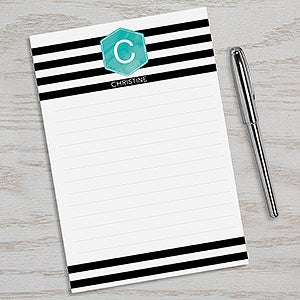 Modern Stripe Personalized Notepad - 17923