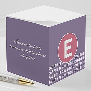 Sophisticated Quotes Personalized Paper Note Cube - 17924