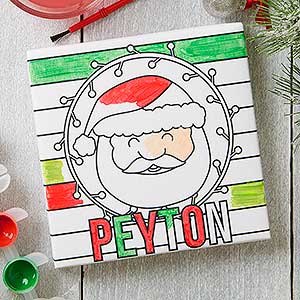 Christmas Characters Personalized Coloring Canvas Print - 17938