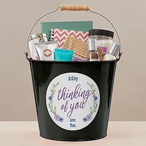 Get Well Soon Personalized Large Metal Bucket- Black - 17943-BL