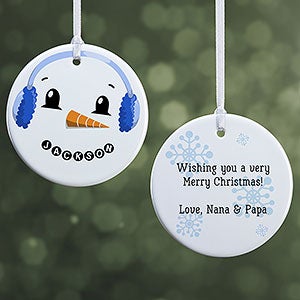 Personalized 2-Sided Snowman Ornament - 17948-2