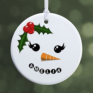 Personalized 1-Sided Snowman Ornament - 17948-1