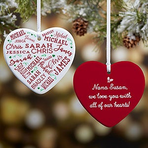 2-Sided Personalized Heart Ornament - Close To Her Heart - 17949-2