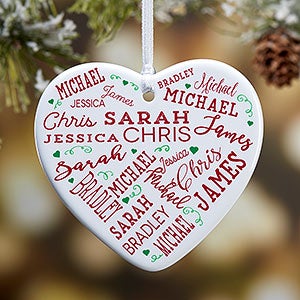 1-Sided Personalized Heart Ornament - Close To Her Heart - 17949-1