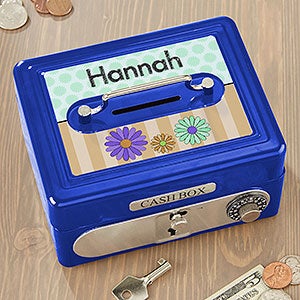 Just For Her Personalized Cash Box- Blue - 17952-B