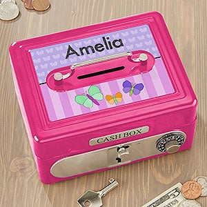 Just For Her Personalized Cash Box- Hot Pink - 17952
