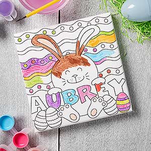 Easter Bunny Personalized Coloring Canvas Print - 17955