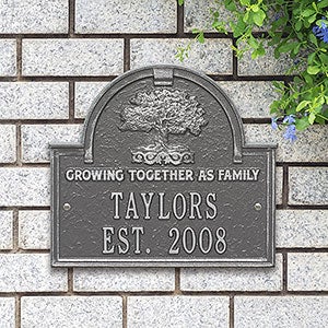 Family Tree Personalized Aluminum Plaque - Pewter  Silver - 18022D-PS