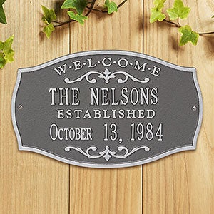 Brookfield Welcome Personalized Aluminum Plaque - Pewter  Silver - 18032D-PS