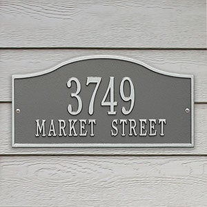 Rolling Hills Personalized Aluminum Address Plaque - Pewter  Silver - 18036D-PS