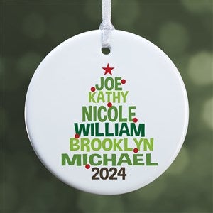 Christmas Family Tree Personalized Ornament-2.85 Glossy - 1 Sided - 18061-1