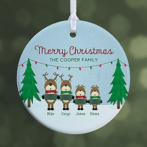 Reindeer Family Personalized Ornament-2.85 Glossy - 1 Sided - 18063-1