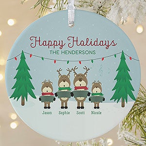Reindeer Family Personalized Ornament-3.75 Matte - 1 Sided - 18063-1L