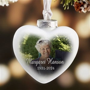 Memorial Photo Personalized Deluxe Heart Ornament - 18068