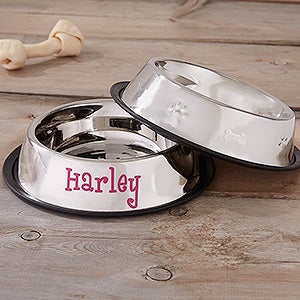 Stainless Steel Personalized Dog Bowl - 18112