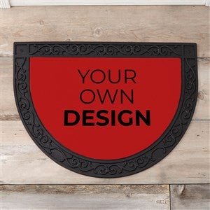 Design Your Own Personalized Half Round Doormat- Burgundy - 18115-BU