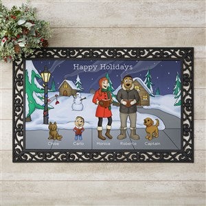 Caroling Family Characters Personalized Doormat- 20x35 - 18134-M
