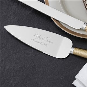 Gold Hammered Handle Knife/Server Set 13