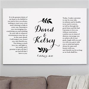 Custom Wedding Vows Canvas Print - 28x42 - 18235-28x42