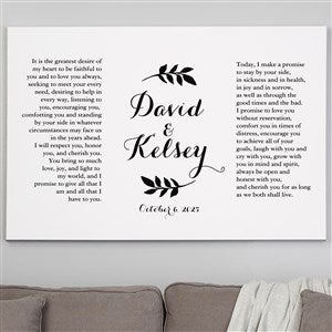 Custom Wedding Vows Canvas Print - 32x48 - 18235-32x48