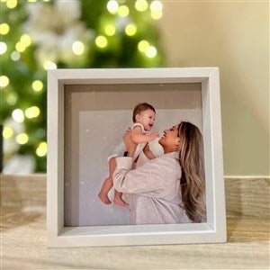 Photo Memorial Personalized 6x6 Ivory LED Shadow Box