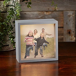 Photo Memorial Personalized 6x6 Ivory LED Shadow Box