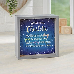 Bedtime Prayer 6x6 Personalized LED Light Shadow Box - 18264-6x6