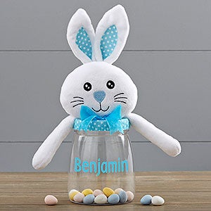 Personalized Candy Jar - Blue Easter Bunny - 18273-B