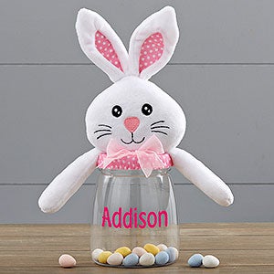 Personalized Candy Jar - Pink Easter Bunny - 18273-P