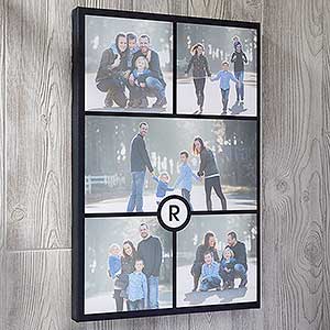 Personalized 5 Photo and Initial Collage Canvas- 16x 24 - 18275-M