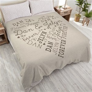 Loving Heart Personalized 90x90 Plush Queen Fleece Blanket - 18317-QU