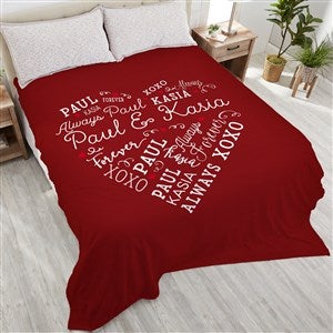 Loving Heart Personalized 108x90 Plush King Fleece Blanket - 18317-K