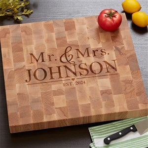The Wedding Couple Personalized Butcher Block Cutting Board - 18333