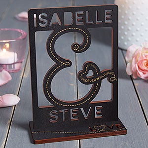 You & I Personalized Wood Cutout Keepsake- Black Stain - 18341-BL