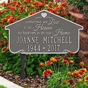 Heavenly Home Personalized Memorial Lawn Plaque - Pewter  Silver - 18352D-PS