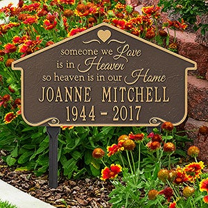 Heavenly Home Personalized Memorial Lawn Plaque - Bronze  Gold - 18352D-OG