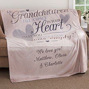 Personalized 60x80 Fleece Blanket for Grandparents - 18353-L