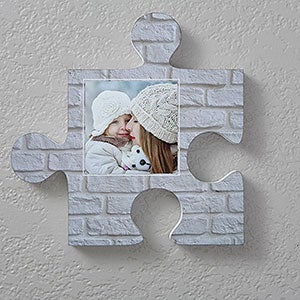 Personalized Photo Puzzle Piece Wall Décor- Brick  Stone Textures - 18368