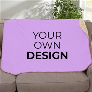 Design Your Own Personalized Sherpa Baby Blanket - Purple - 18399-PL