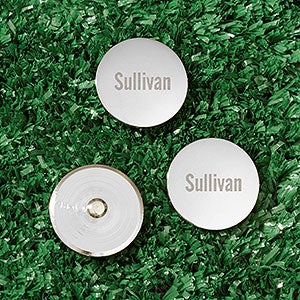 Silver Engraved Personalized Golf Ball Markers Set of 3 - 18418