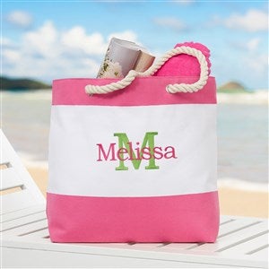 All About Me Embroidered Beach Bag-Pink - 18420