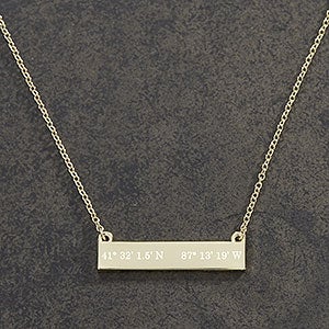 Coordinate Personalized Gold Nameplate Necklace - 18433-G