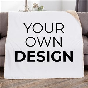 Design Your Own 60x80 White Sherpa Blanket  - 18455-W